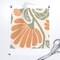 Boho Floral Modern Farmhouse Chic Cottage Vintage Botanical Damask Flowers Rustic Kitchen Moss Sage Green Retro Block Print Peach Orange Large Custom Printed Fabric by Spoonflower Various Fabrics by the Yard or Fat Quarter